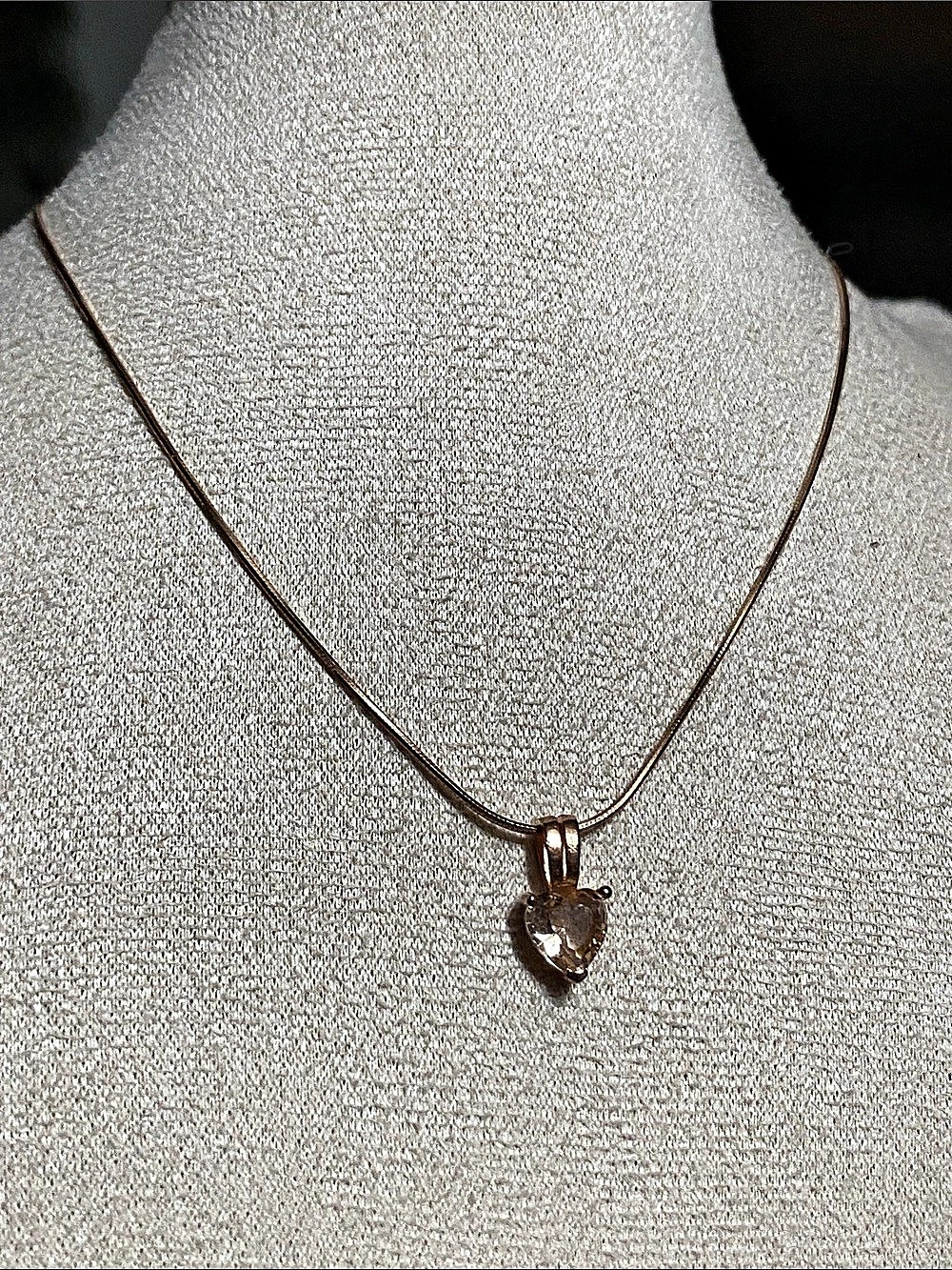 925 Heart Pendant Necklace in Rose Gold